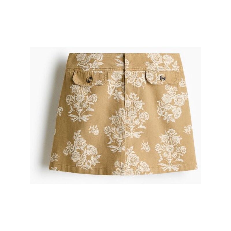 H&M - Minisukně utility - Béžová/Květy
