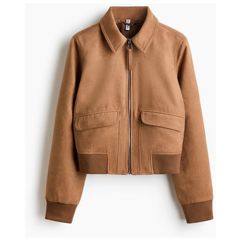 H&M - Bombers límcem - Tmavě Béžová