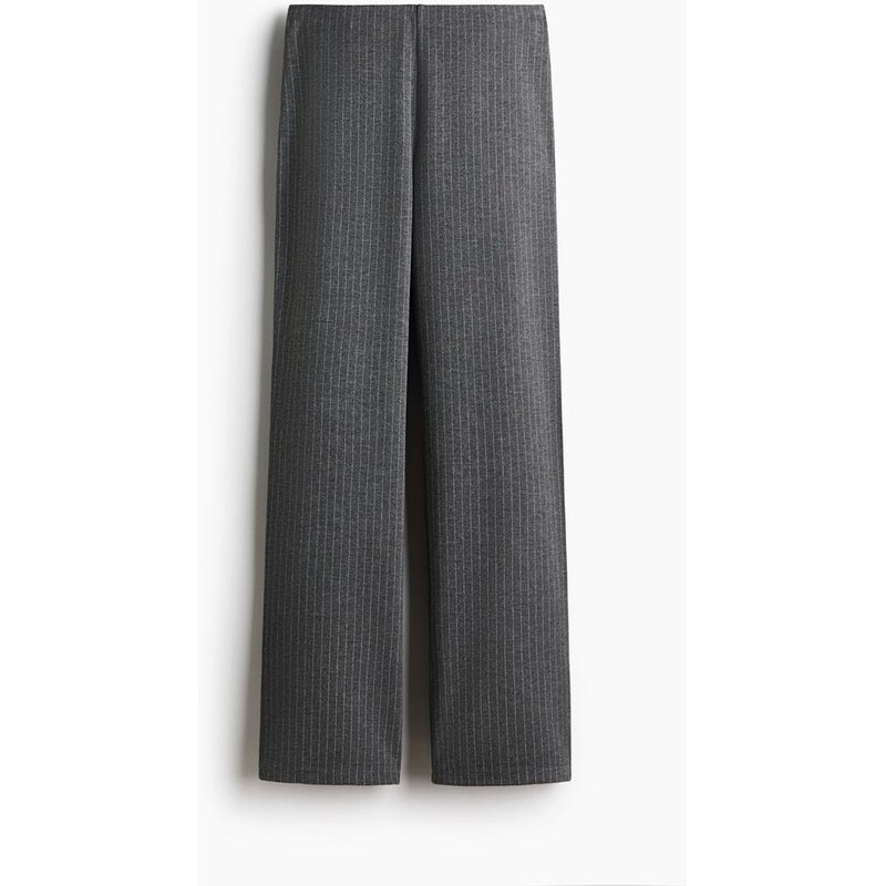 H&M - Natahovací žerzejové kalhoty - Šedý Melír/Úzký Proužek