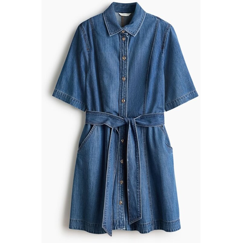 H&M - Džínové košilové šaty - Denim Blue