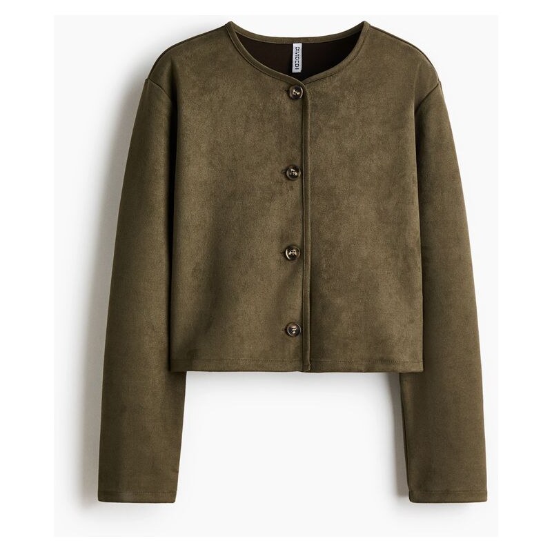 H&M - Kardigan - Tmavě Zelená Khaki