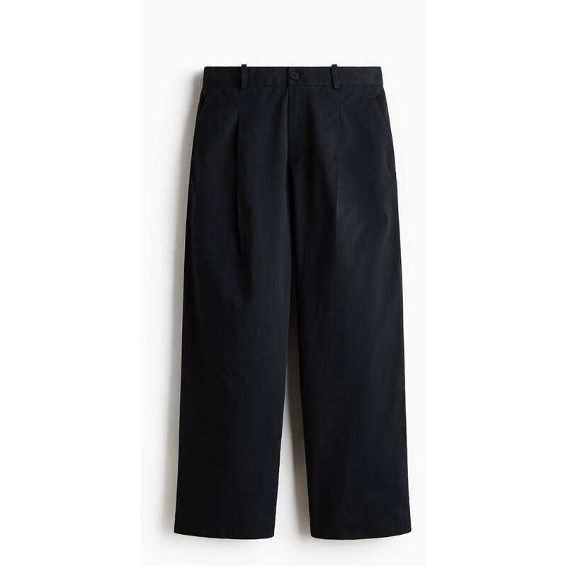 H&M - Elegantní kalhoty Loose Fit - Černá