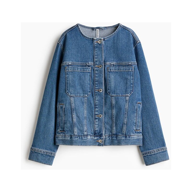 H&M - Bunda trucker bez límce - Denim Blue
