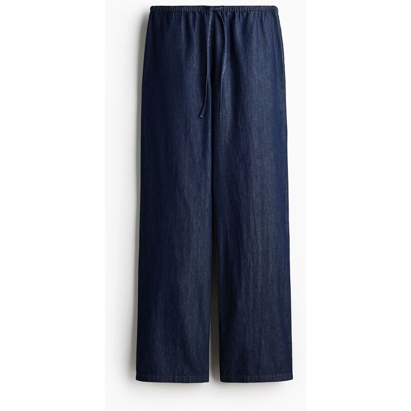 H&M - Džíny se stahovací šňůrkou - Tmavý Denim Blue