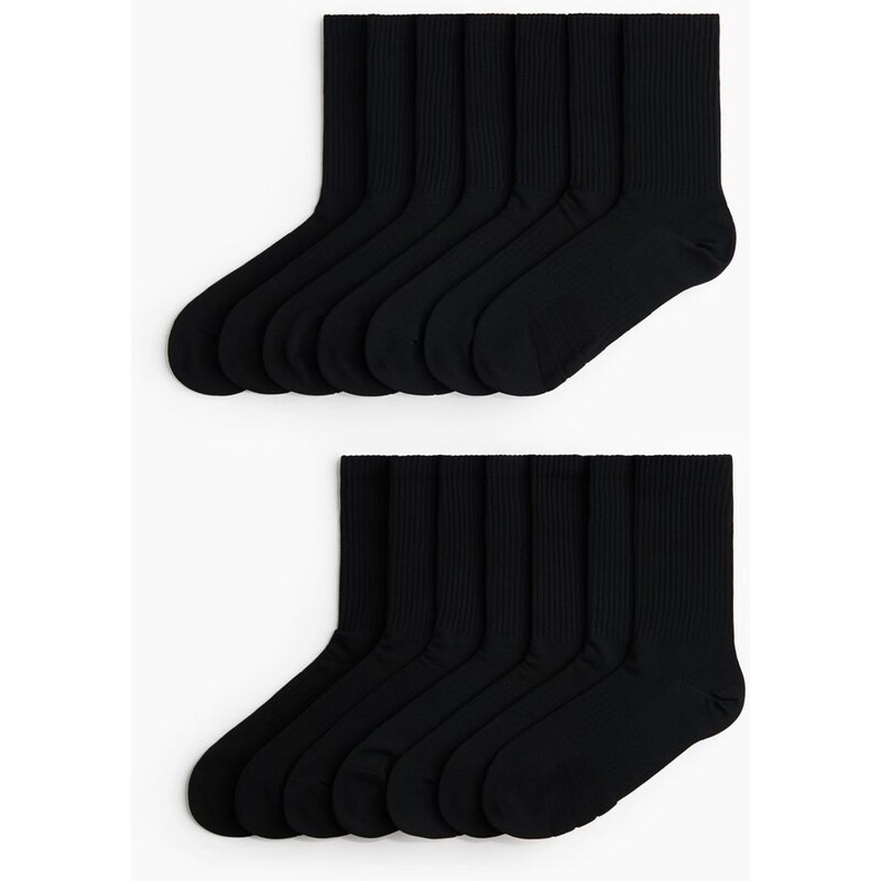H&M - Sportovní ponožky DryMove 7 párů - Černá
