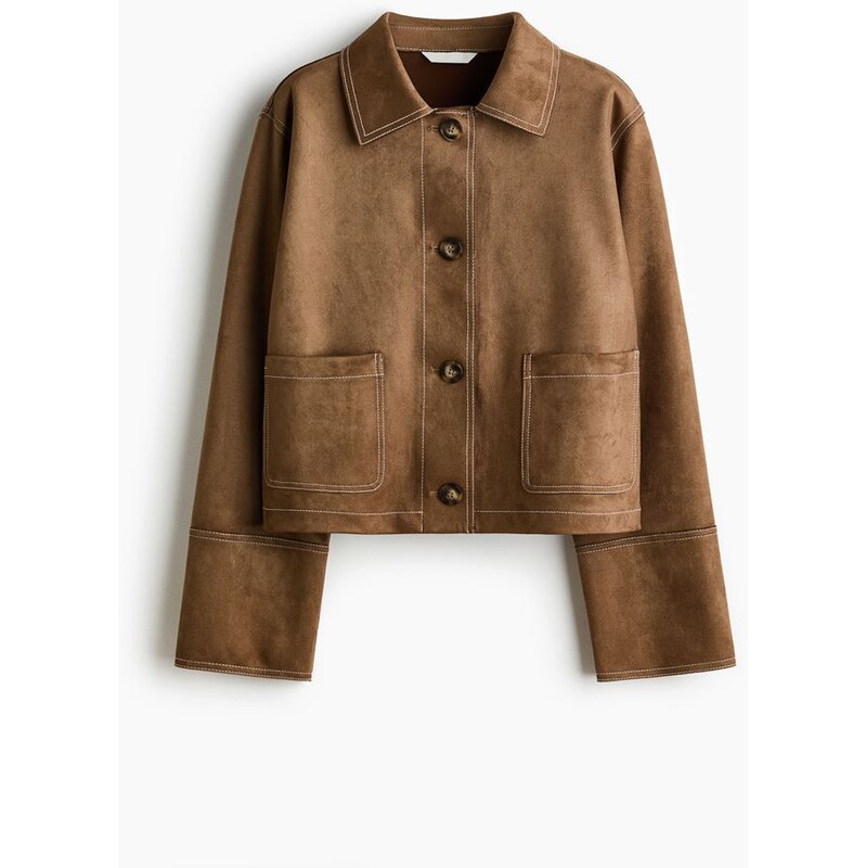 H&M - Žerzejová bunda - Tmavě Béžová