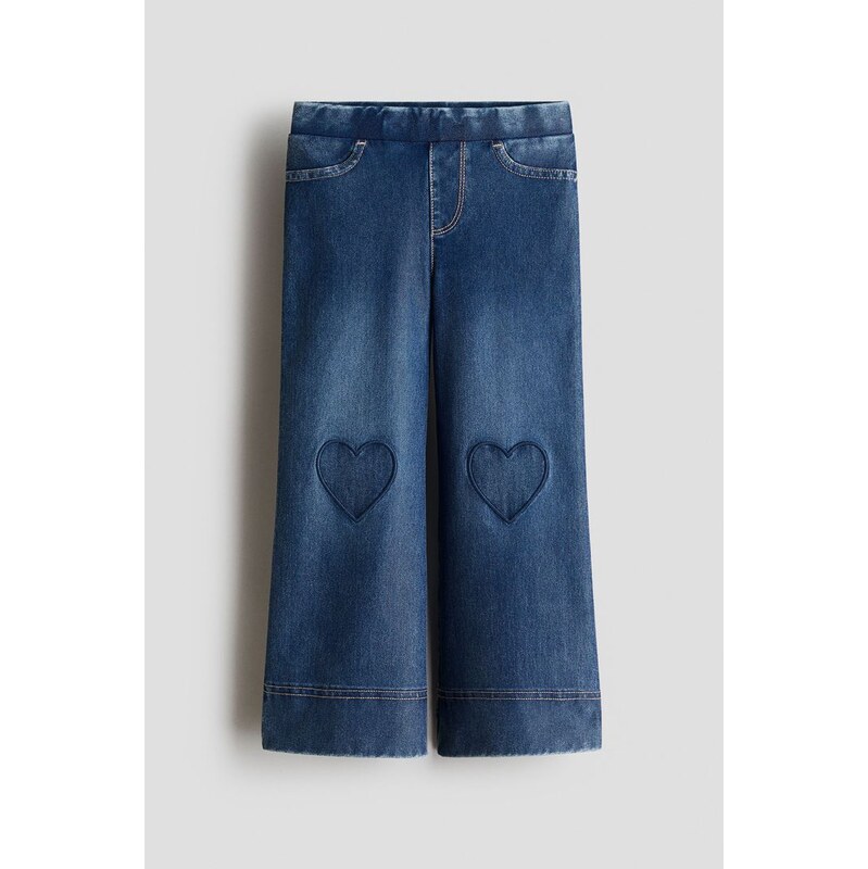 H&M - Jegínys efektem denimu a širokými nohavicemi - Denim Blue