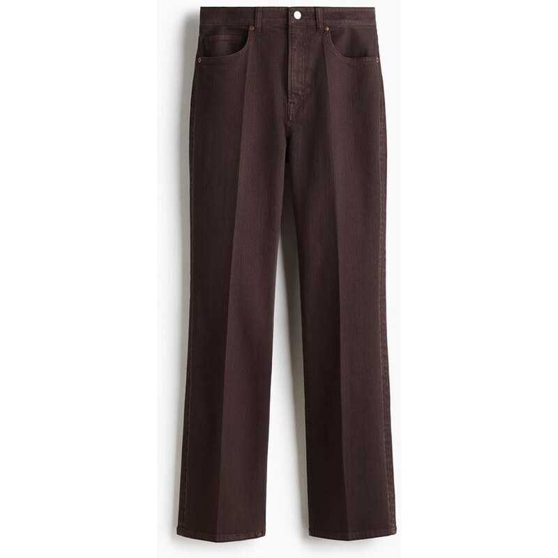 H&M - Bootcut High Jeans - Tmavě Hnědá