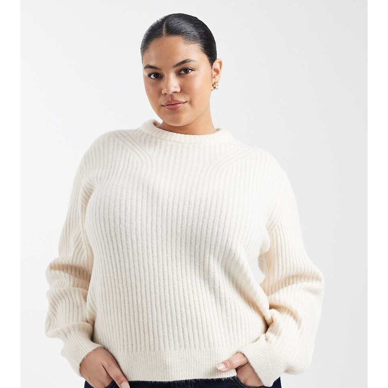 ASOS Curve ASOS DESIGN Curve crew neck rib detail jumper in