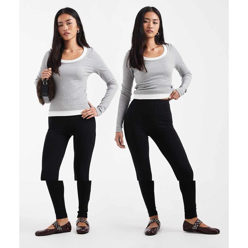 ASOS DESIGN 2 pack leggings in black 112191750