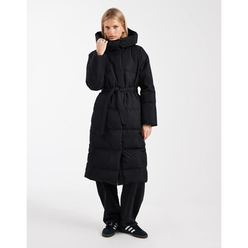 ONLY belted puffer coat in black 112191753