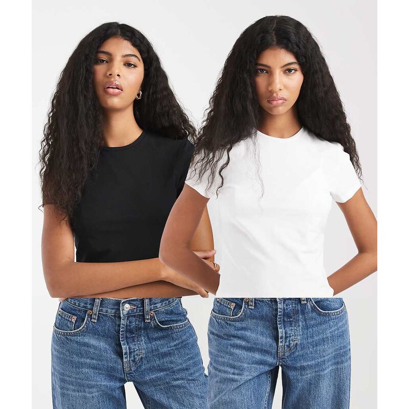 Pieces 2 pack baby tees in black and white