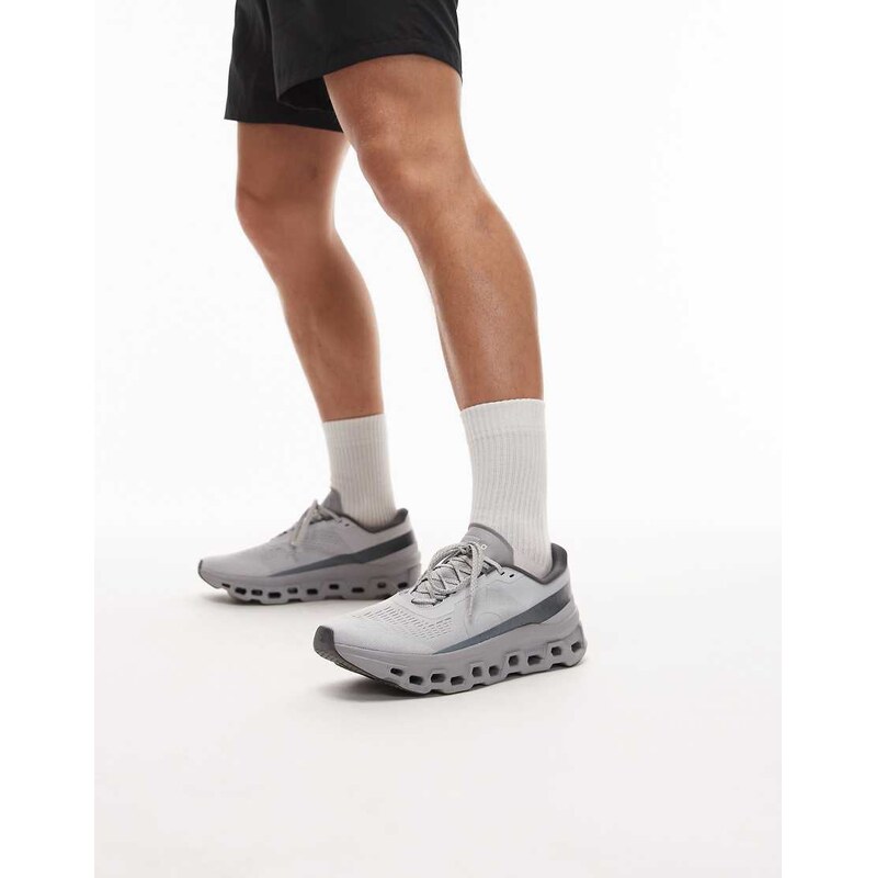 ON Cloudmonster 1 running trainers in grey