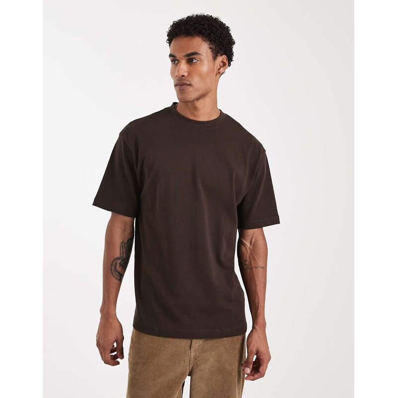 ASOS DESIGN heavyweight relaxed t-shirt in brown