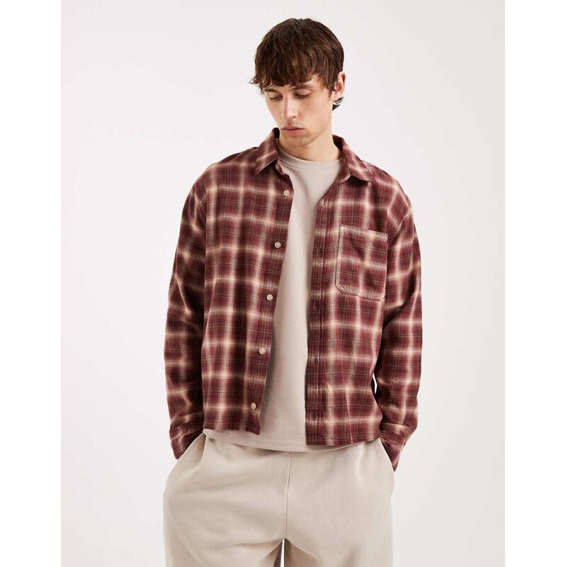 Hollister long sleeve plaid shirt in red