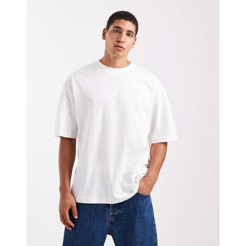 ASOS DESIGN Essentials oversized t-shirt in cream-White
