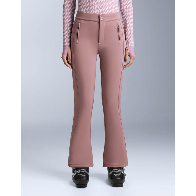 OYSHO Water-resistant stretch flare ski trousers in pink-mauve