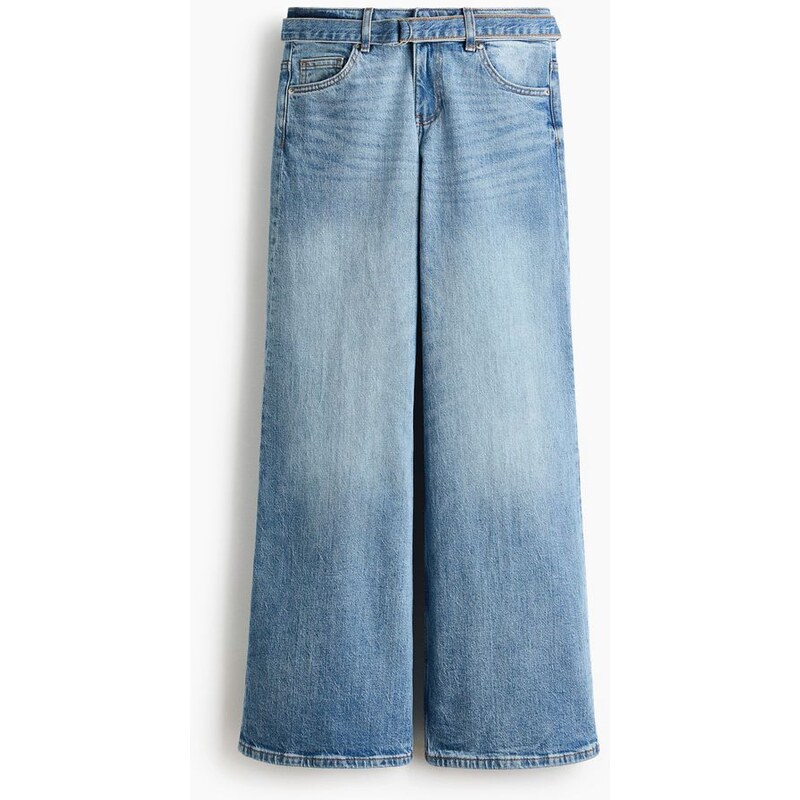 H&M - Wide Jeans - Světlý Denim Blue