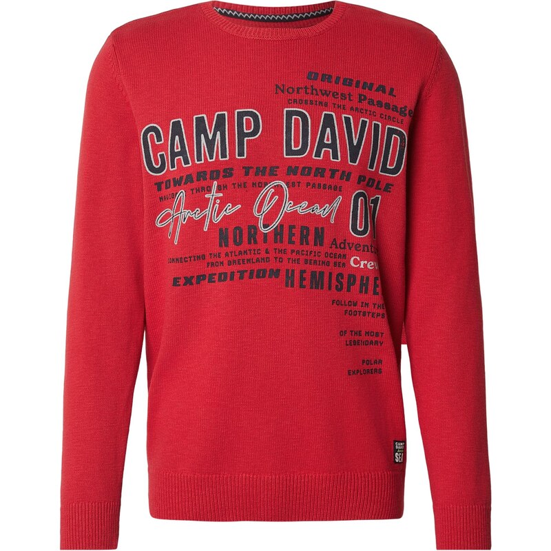CAMP DAVID Svetr červená / černá / bílá