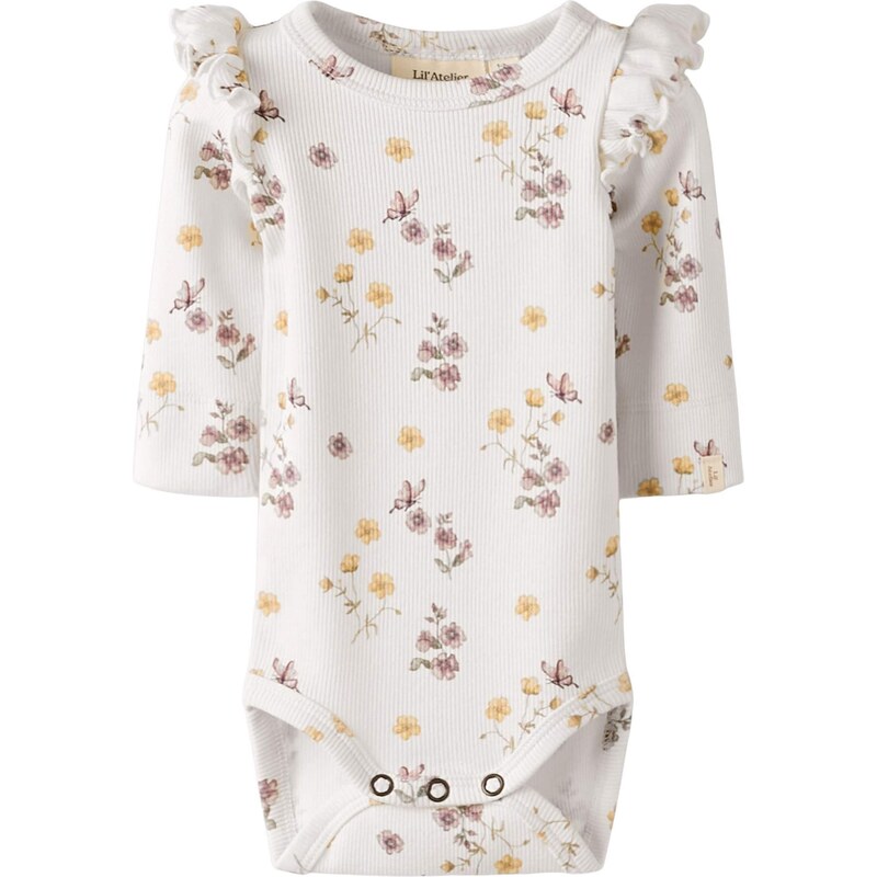 LilAtelier Dupačky/body NBFGAVO citronová / olivová / bledě