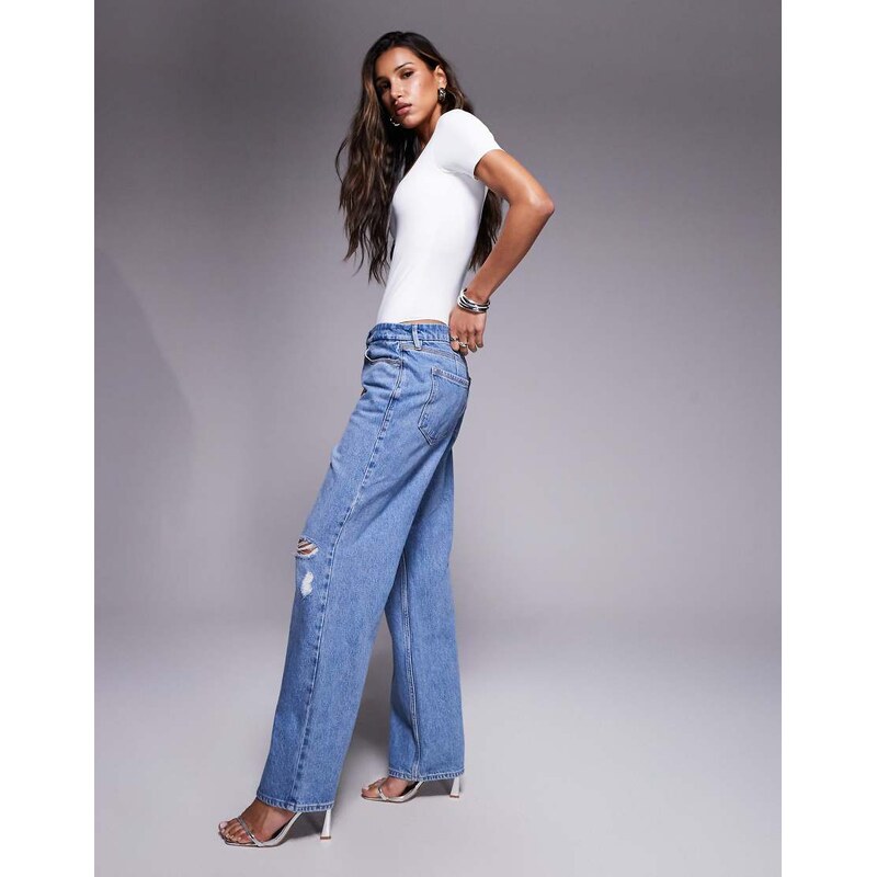 Good American good 90s relaxed jeans in mid blue 115560784