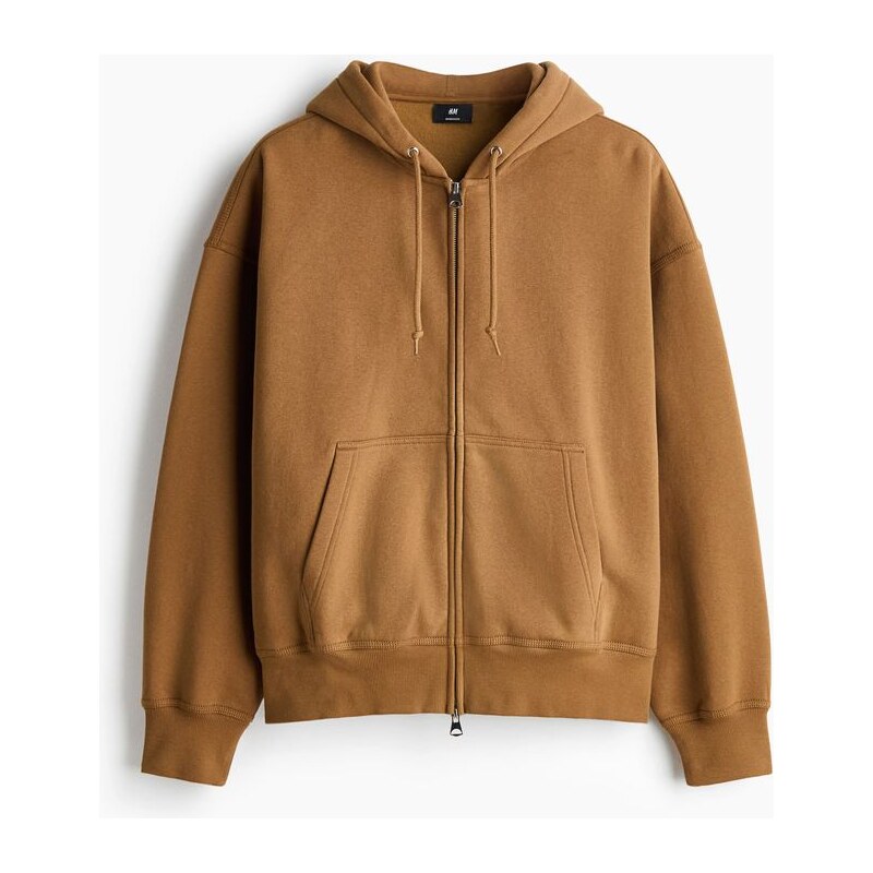 H&M - Bunda na zip Oversized Fit - Tmavě Béžová