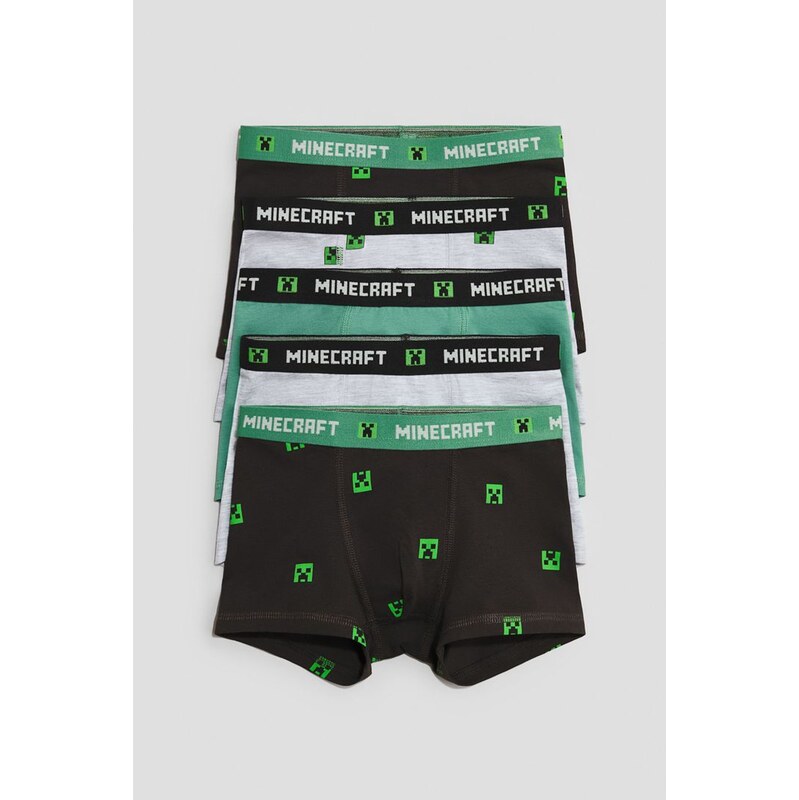 H&M - Boxerky 5 kusů - Černá/Minecraft