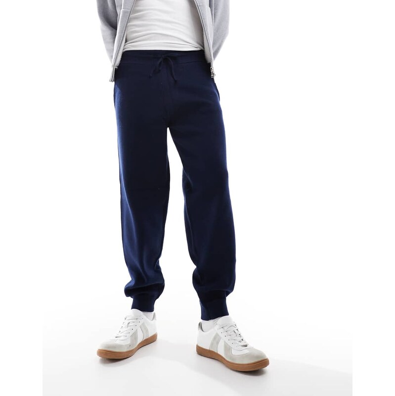 Jack & Jones Premium knitted lounge joggers in navy-Grey