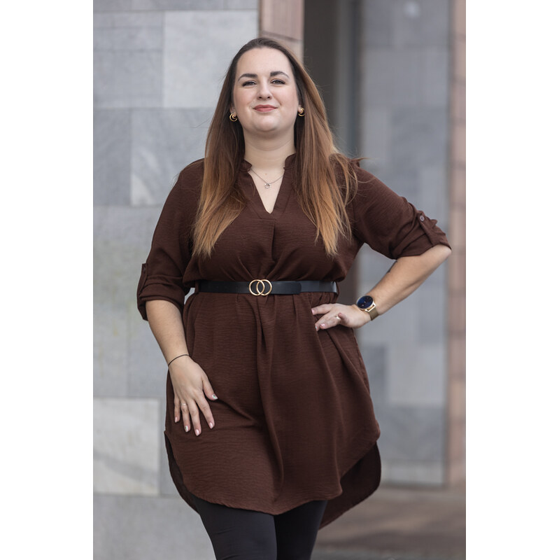 Italy fashion Košile LEJLA Barva: čokoládová, Velikost: UNI: L