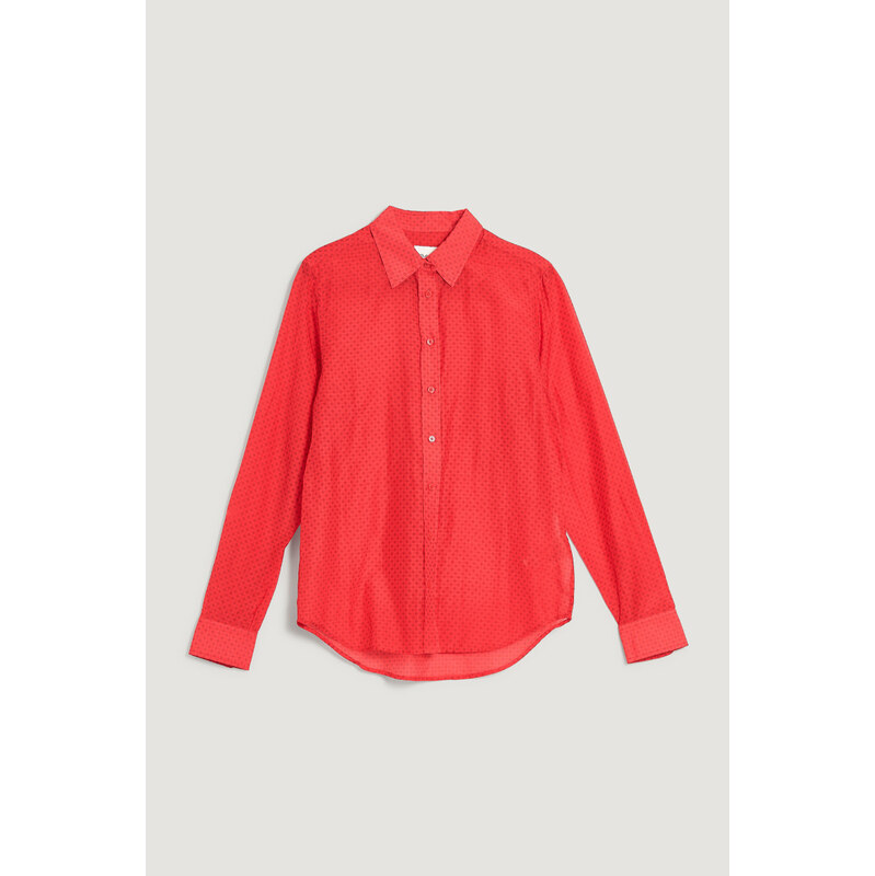 KOŠILE GANT REG PRINTED GINGHAM COT SILK SHIRT BOLD RED 112212203