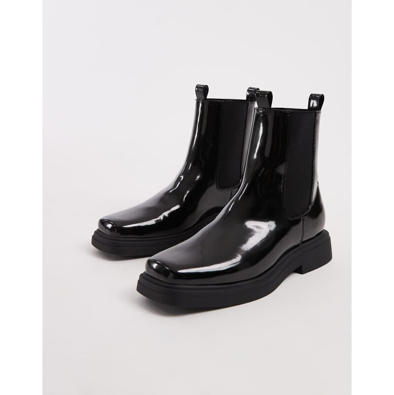 ASOS DESIGN chelsea boot with square toe in black