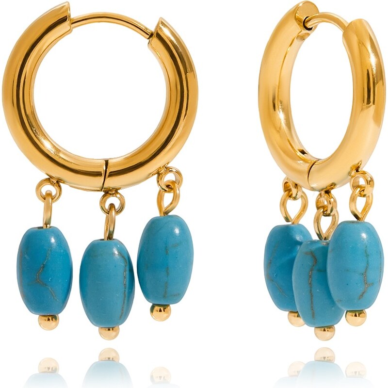 ELENYS Aqualis Trio – pozlacené náušnice 18K žluté zlato 112213499