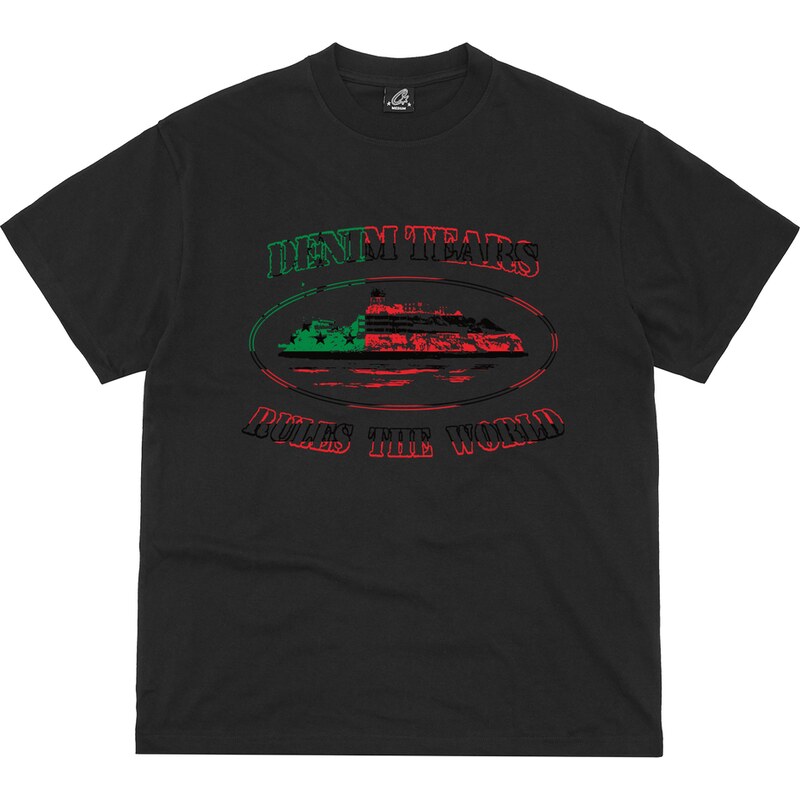 Corteiz x Denim Tears OG ALCATRAZ TEE [BLACK]