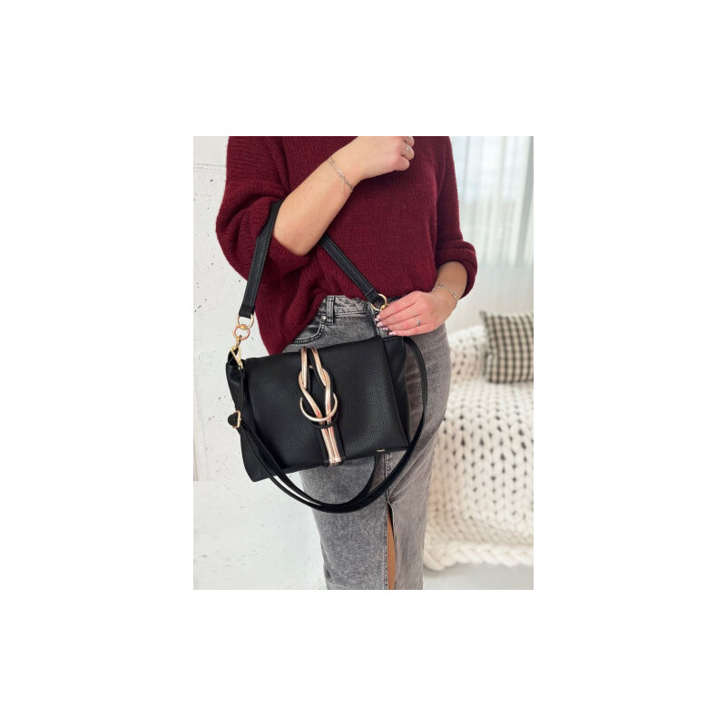 GROSSO Černo-zlatá kabelka přes rameno / crossbody 112221792