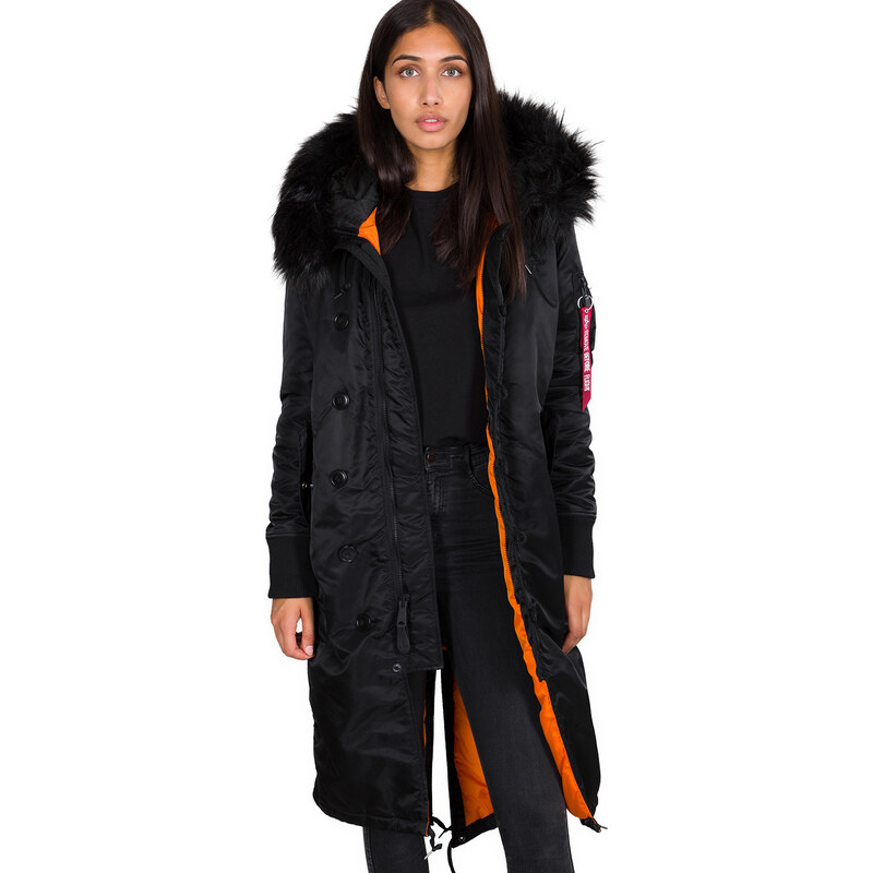 Alpha Industries Bunda Long Fishtail Wmn black 68766446