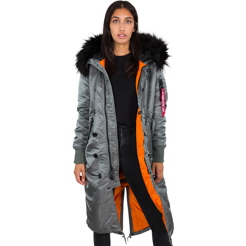 Alpha Industries Bunda Long Fishtail Wmn vintage green 68766447