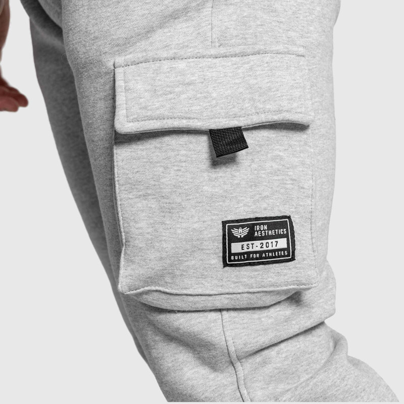 Pánské tepláky Iron Aesthetics Cargo Joggers, šedé