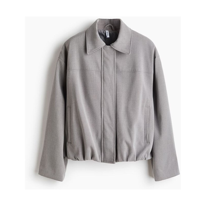 H&M - Bombers límcem - Světle Šedá/Úzký Proužek