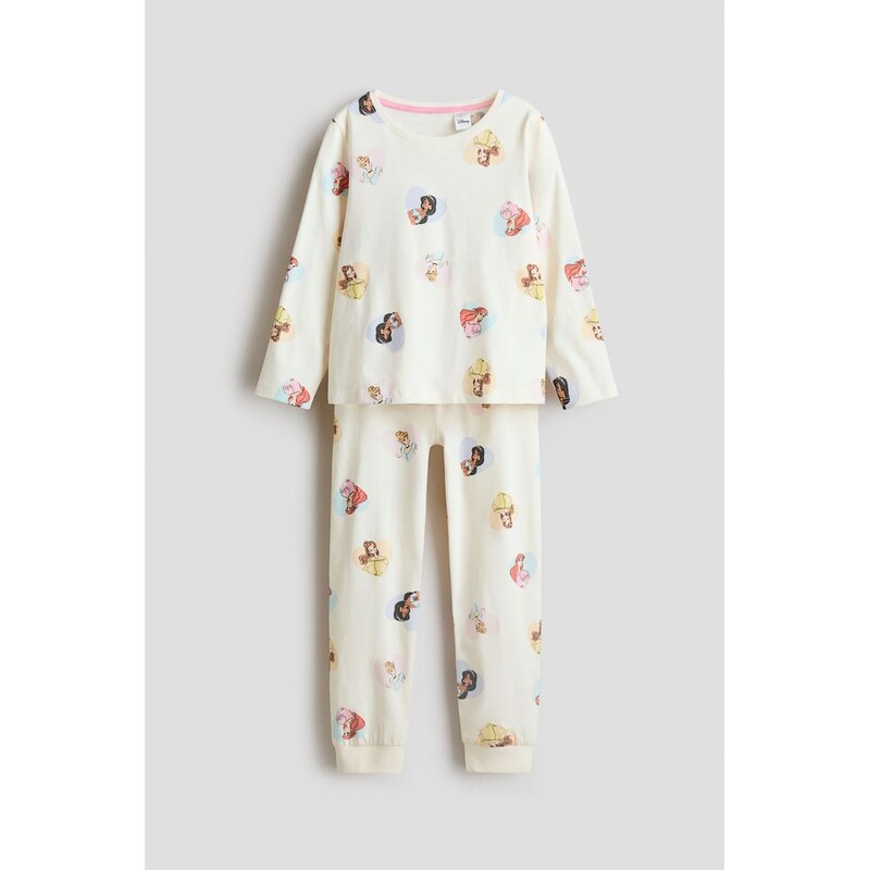 H&M - Žerzejové pyžamo - Bílá/Disney Princezny