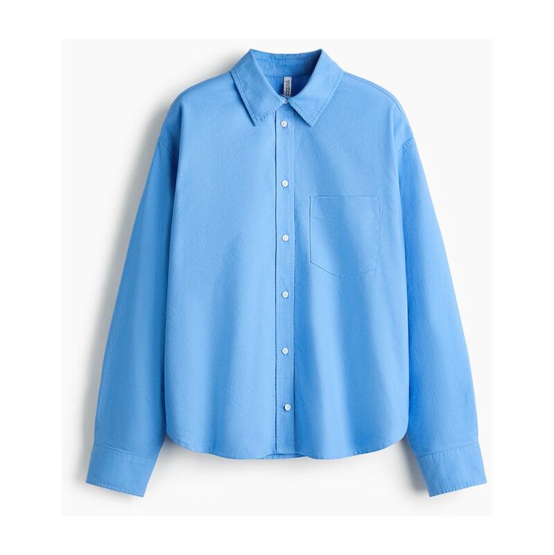 H&M - Oversized popelínová košile - modrá 112226963