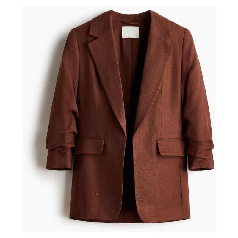 H&M - Gathered-sleeve blazer - červená 112226985