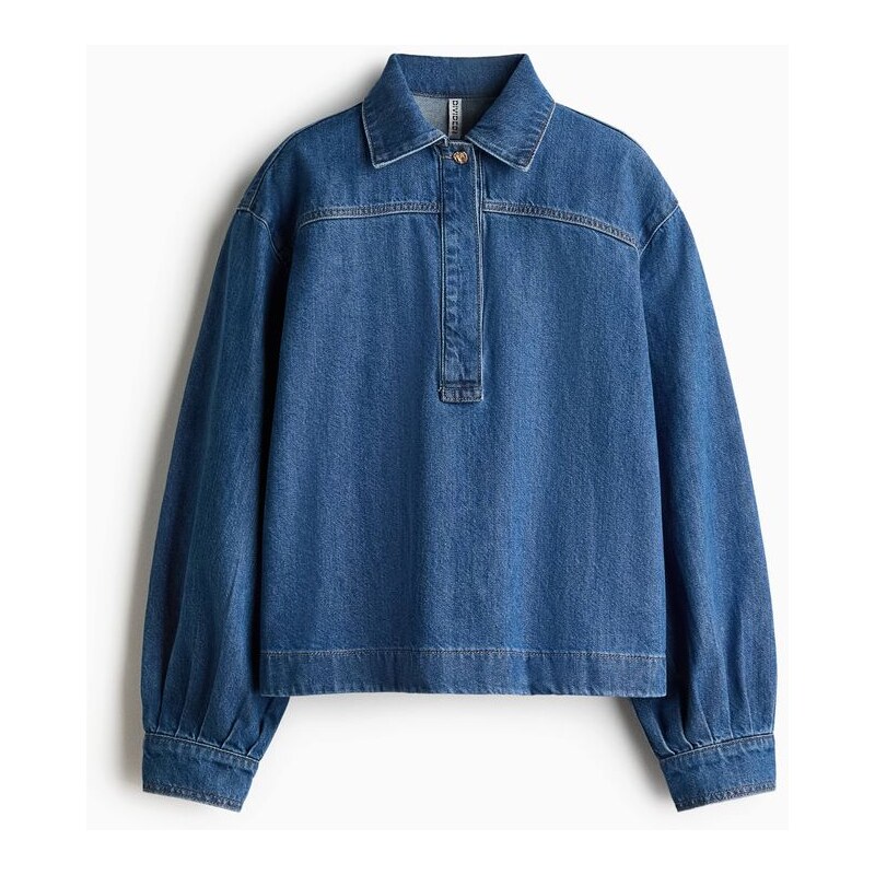H&M - Džínová košile přes hlavu - modrá 112227019