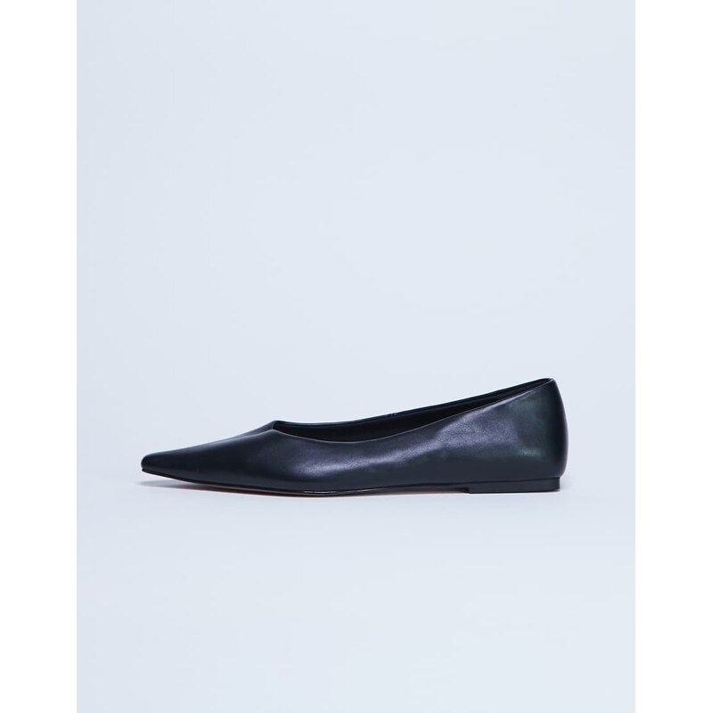 Topshop Ace point toe flat shoe in black 113262810