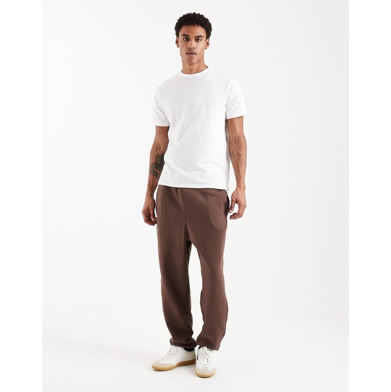 ASOS DESIGN essentials oversized jogger in brown