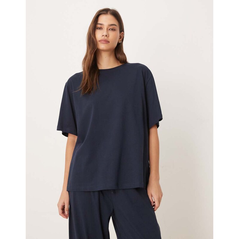 ASOS DESIGN mix & match cotton oversized pyjama tee in navy 115518191