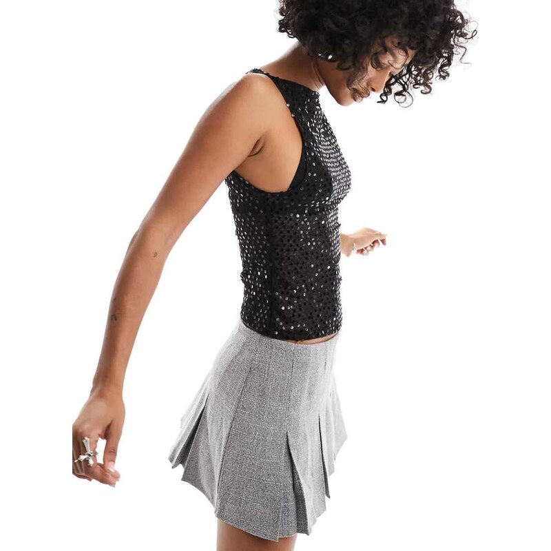 Motel dudley sequin vest in black