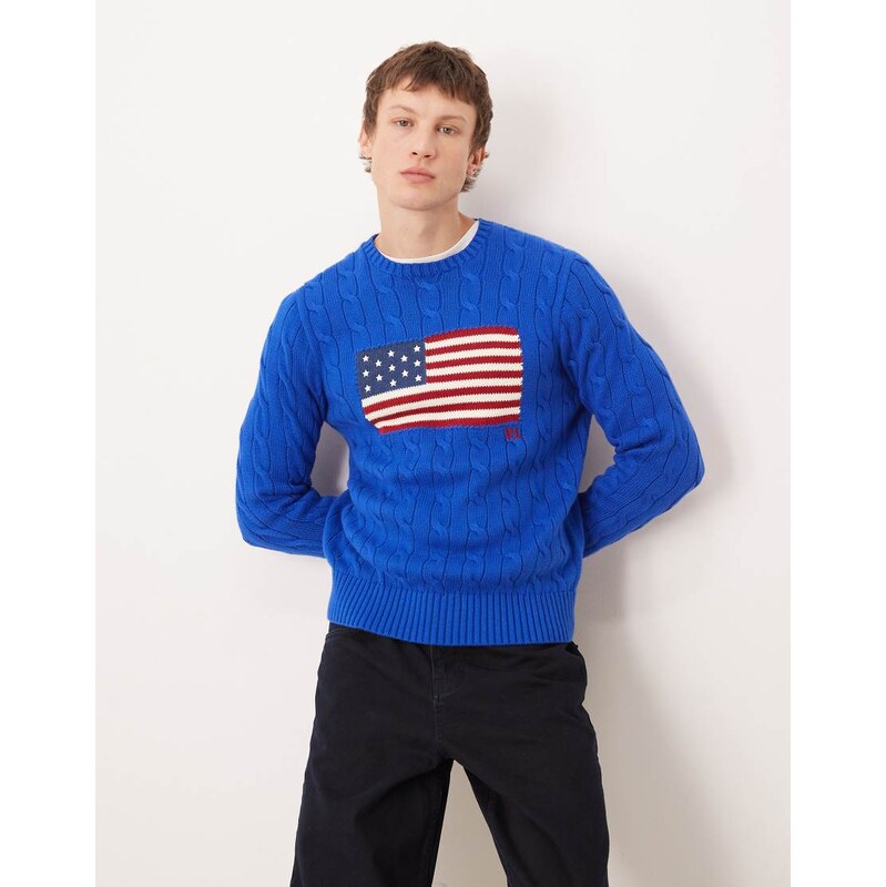Polo Ralph Lauren Team USA chest flag cotton cable knitted