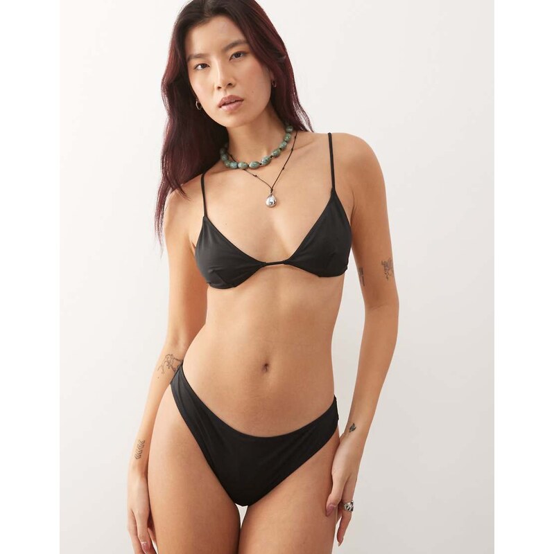 Weekday mix & match triangle bikini top with racer back in black 113380404