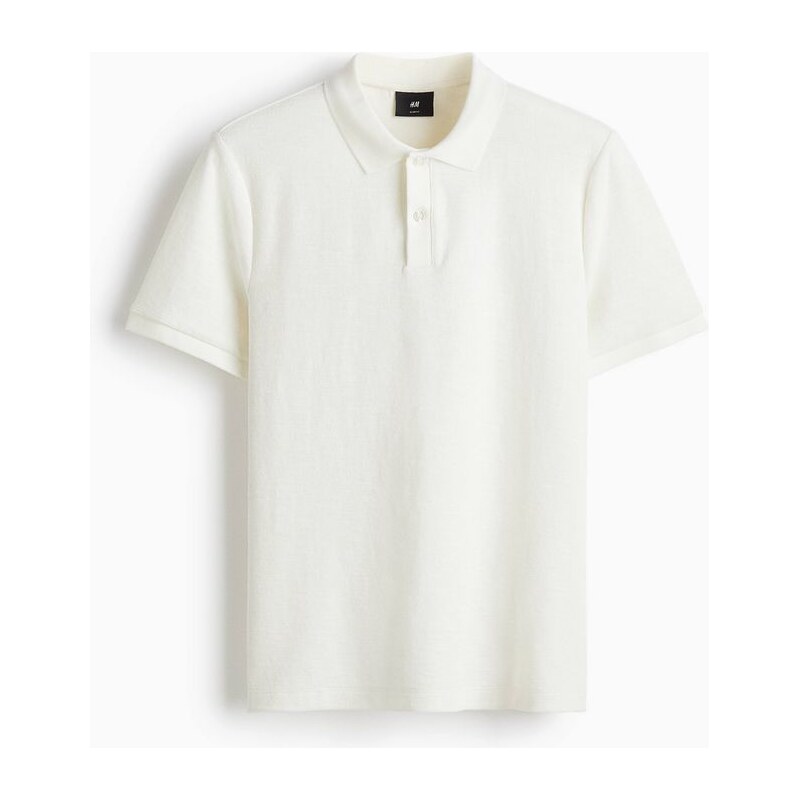 H&M - Tops límečkem Slim Fit - Bílá