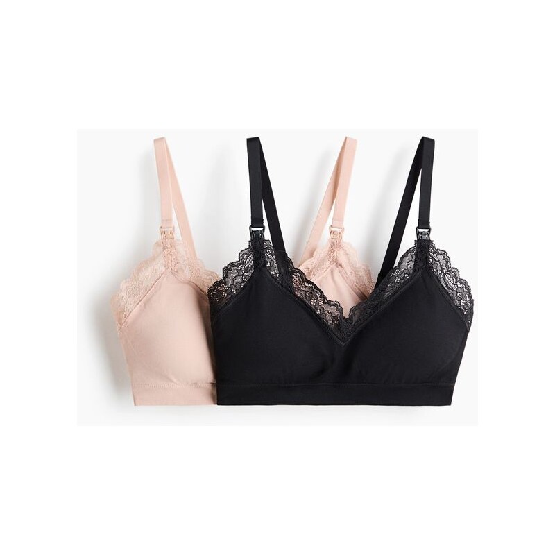 H&M - MAMA 2-pack padded nursing bras - oranžová 112357835